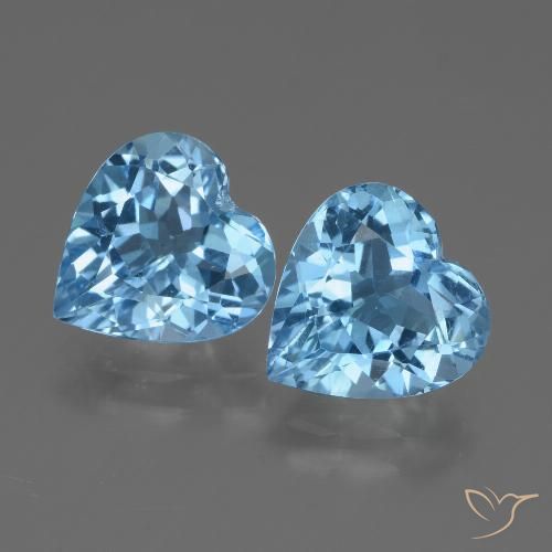 5.75ctw 天然 天蓝 黄玉, 心形, VVS