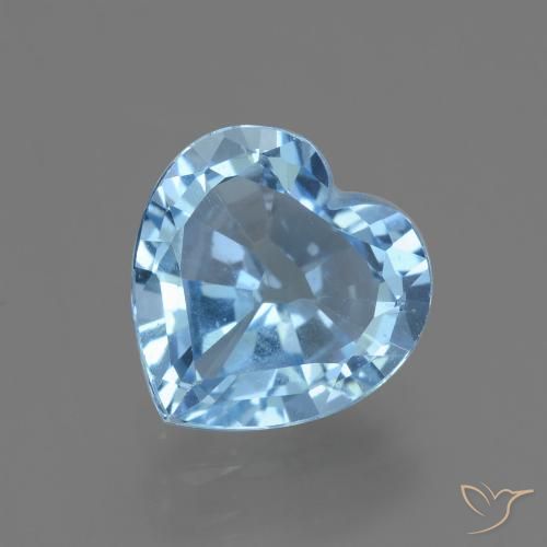 2.88ct 天然 天蓝 黄玉, 心形, VVS