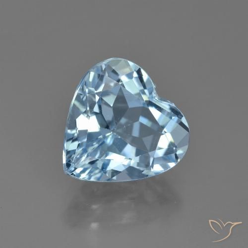 4.04ct 天然 天蓝 黄玉, 心形, VS