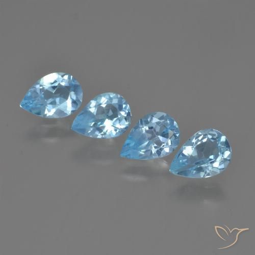 2.85ctw 天然 天蓝 黄玉, 梨形, VVS