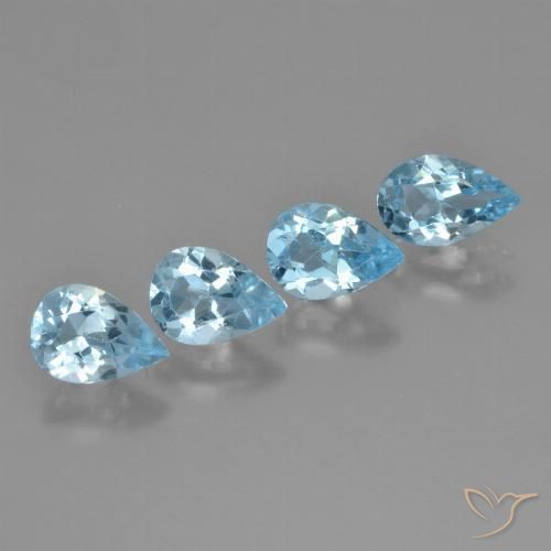 2.85ctw 天然 天蓝 黄玉, 梨形, VVS-VS