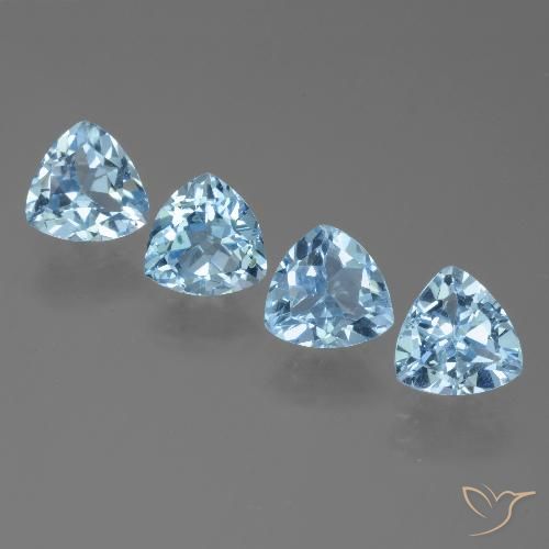 4.85ctw 天然 天蓝 黄玉, 胖三角形, VVS-VS
