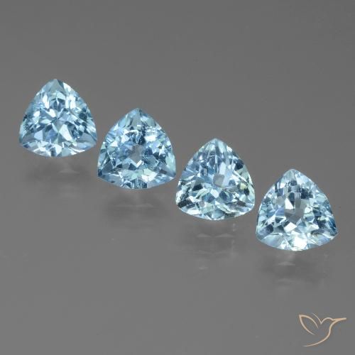 4.95ctw 天然 天蓝 黄玉, 胖三角形, VVS-VS