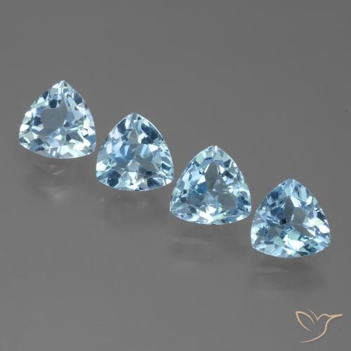 4.86ctw 天然 天蓝 黄玉, 胖三角形, VVS-VS