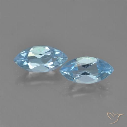 2.43ctw 天然 天蓝 黄玉, 榄尖形, VVS-VS