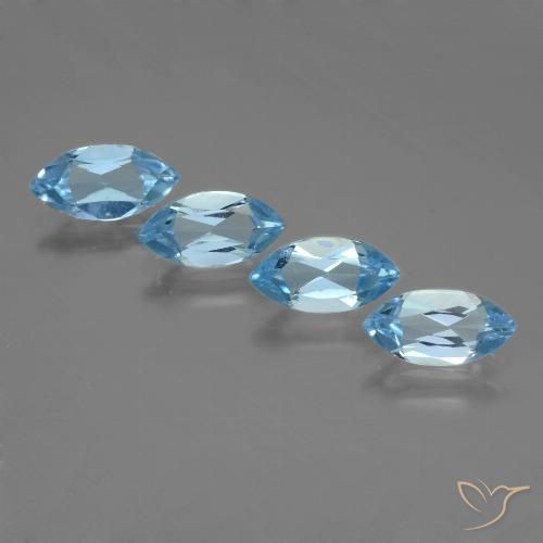 4.98ctw 天然 天蓝 黄玉, 榄尖形, VVS-VS