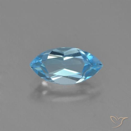 1.34ct 天然 天蓝 黄玉, 榄尖形, VVS-VS