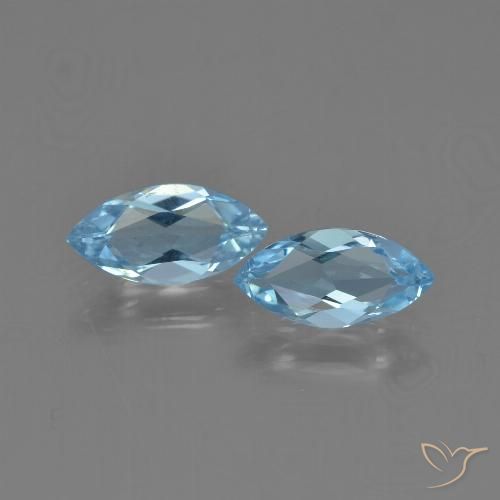 2.25ctw 天然 天蓝 黄玉, 榄尖形, VVS-VS