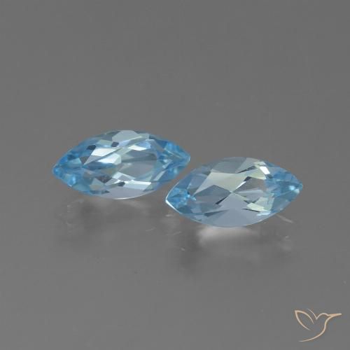2.71ctw 天然 天蓝 黄玉, 榄尖形, VVS-VS