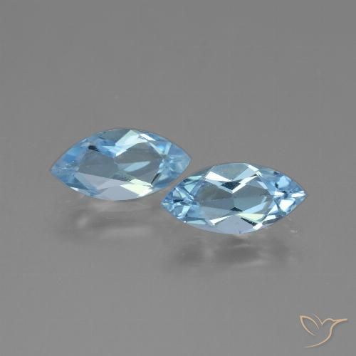 2.12ctw 天然 天蓝 黄玉, 榄尖形, VVS-VS