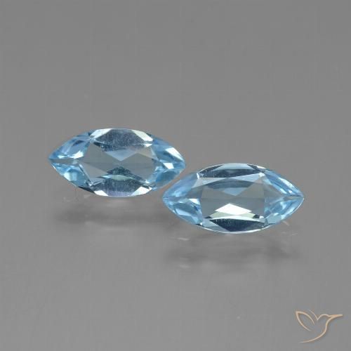 2.13ctw 天然 天蓝 黄玉, 榄尖形, VVS-VS