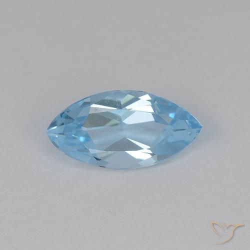 1.36ct 天然 天蓝 黄玉, 榄尖形, VVS-VS