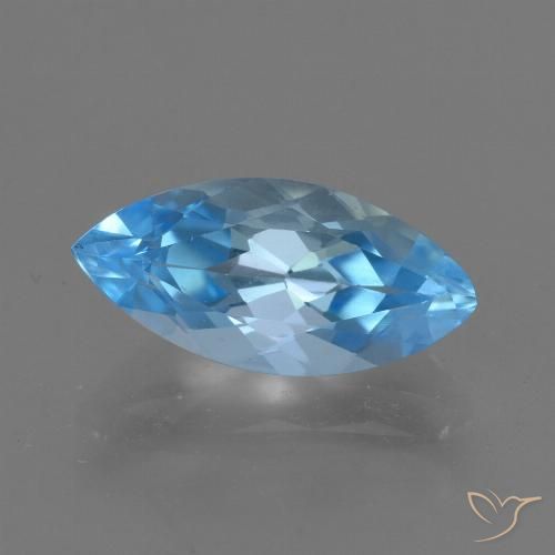 3.40ct 天然 瑞士蓝 黄玉, 榄尖形, VVS