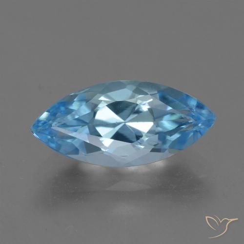 4.02ct 天然 天蓝 黄玉, 榄尖形, VVS