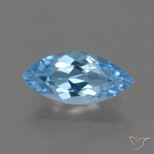 3.29ct 天然 瑞士蓝 黄玉, 榄尖形, VVS