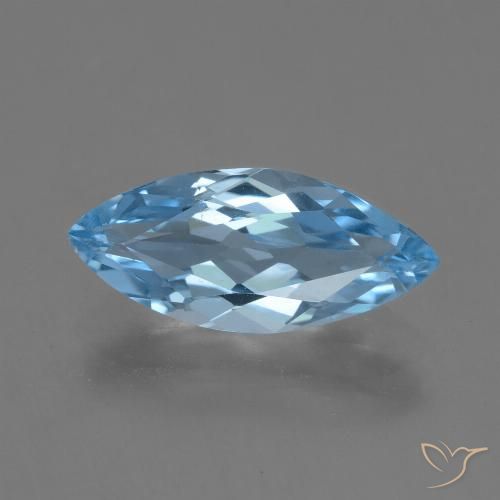 3.16ct 天然 天蓝 黄玉, 榄尖形, VVS
