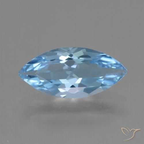 3.14ct 天然 瑞士蓝 黄玉, 榄尖形, VVS