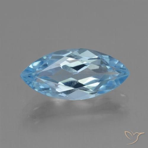 3.59ct 天然 天蓝 黄玉, 榄尖形, VVS