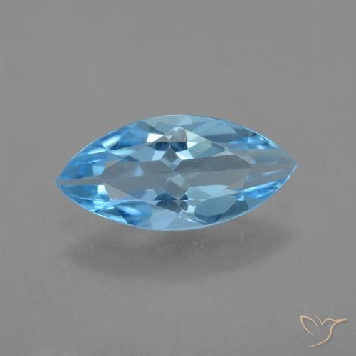 3.29ct 天然 瑞士蓝 黄玉, 榄尖形, VVS-VS