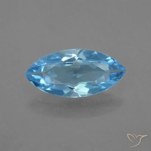 3.31ct 天然 瑞士蓝 黄玉, 榄尖形, VS