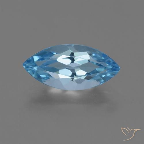 3.70ct 天然 瑞士蓝 黄玉, 榄尖形, VVS-VS
