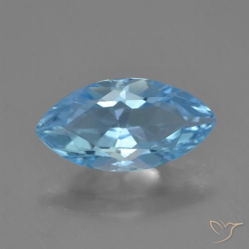 3.51ct 天然 天蓝 黄玉, 榄尖形, VVS