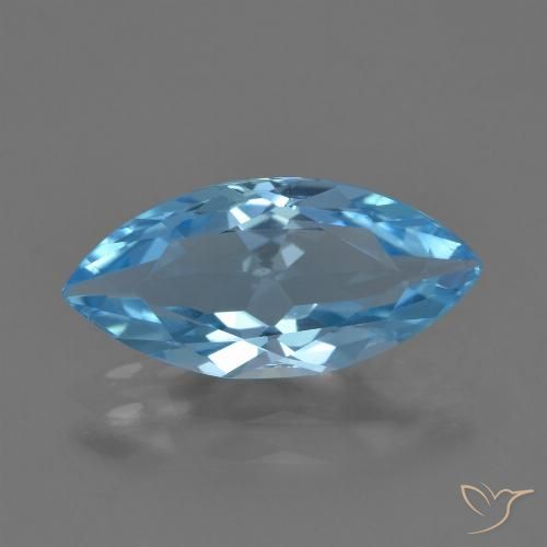 3.46ct 天然 天蓝 黄玉, 榄尖形, VVS