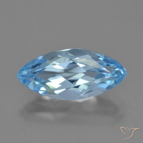3.68ct 天然 瑞士蓝 黄玉, 榄尖形, VS