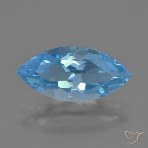 3.60ct 天然 瑞士蓝 黄玉, 榄尖形, VVS