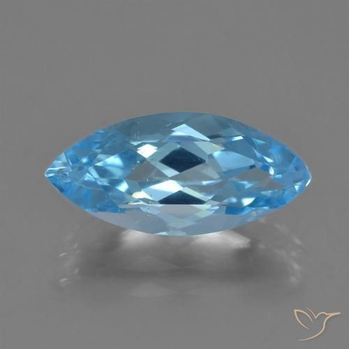 3.50ct 天然 瑞士蓝 黄玉, 榄尖形, VS