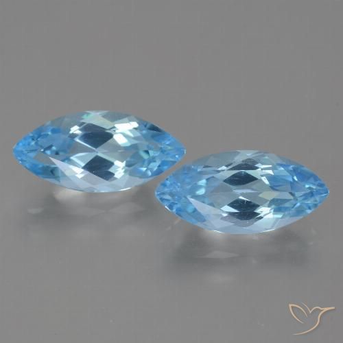 7.95ctw 天然 天蓝 黄玉, 榄尖形, VVS