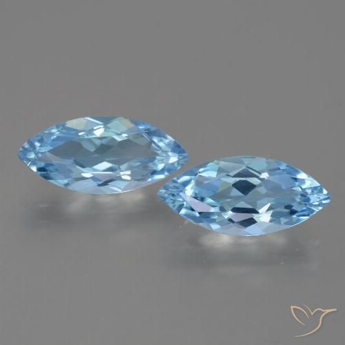 6.43ctw 天然 天蓝 黄玉, 榄尖形, VVS-VS