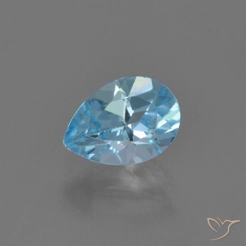 0.90ct 天然 天蓝 黄玉, 梨形, VVS-VS