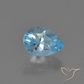 0.90克拉天然黄玉，梨形，VVS-VS