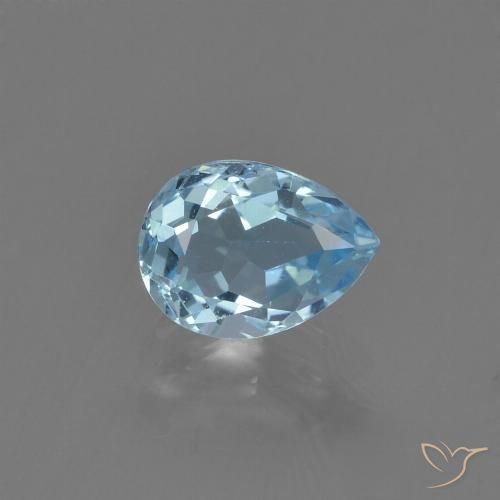 0.92ct 天然 天蓝 黄玉, 梨形, VVS-VS