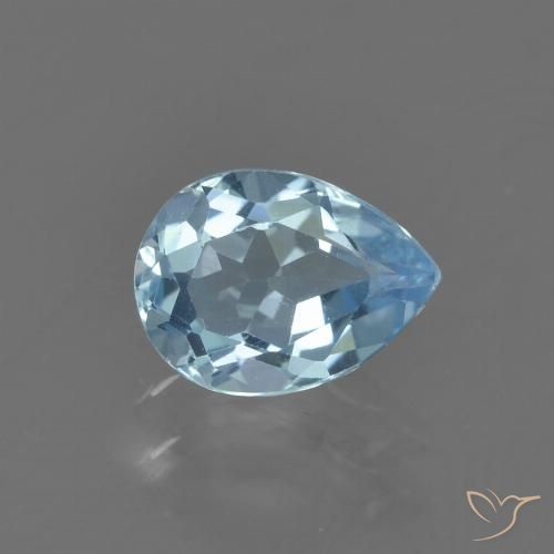 0.89ct 天然 天蓝 黄玉, 梨形, VS