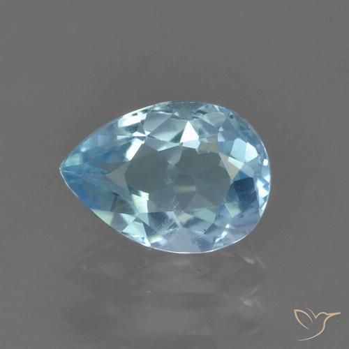 0.90ct 天然 天蓝 黄玉, 梨形, VS