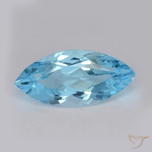 3.51ct 天然 瑞士蓝 黄玉, 榄尖形, VVS-VS