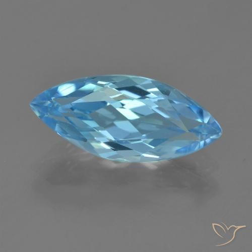 3.43ct 天然 瑞士蓝 黄玉, 榄尖形, VVS-VS