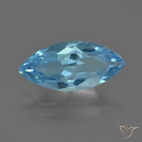 3.31ct 天然 瑞士蓝 黄玉, 榄尖形, VVS-VS