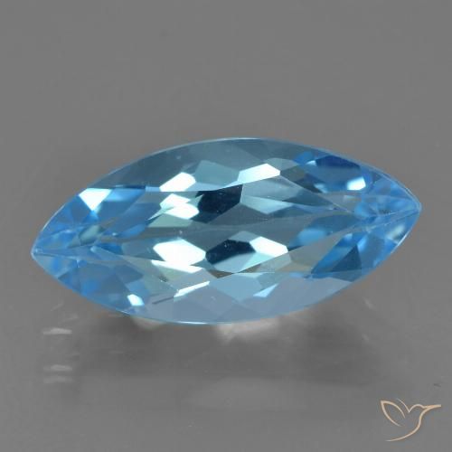 4.06ct 天然 瑞士蓝 黄玉, 榄尖形, VS