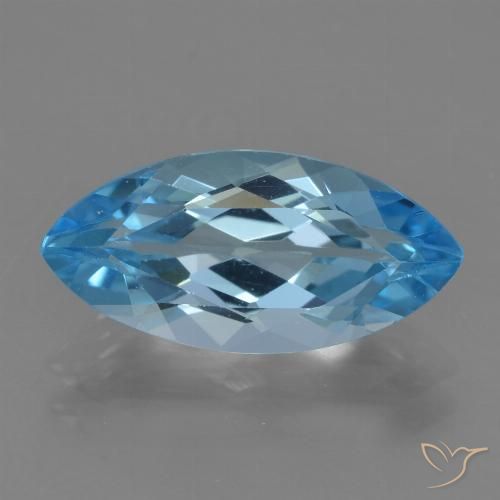 3.85ct 天然 瑞士蓝 黄玉, 榄尖形, VS