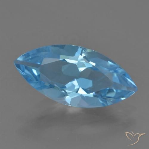 3.63ct 天然 瑞士蓝 黄玉, 榄尖形, VS