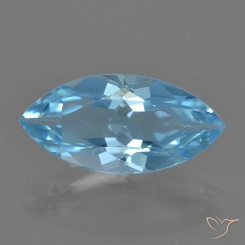 3.53ct 天然 瑞士蓝 黄玉, 榄尖形, VS