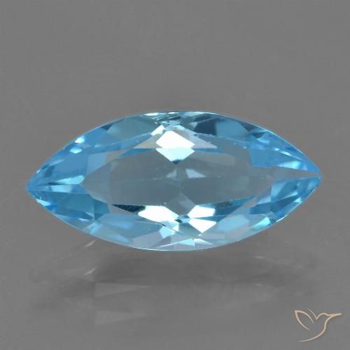 3.60ct 天然 瑞士蓝 黄玉, 榄尖形, VS