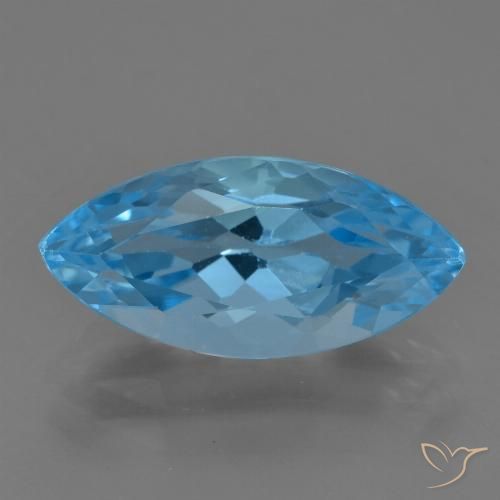 4.14ct 天然 瑞士蓝 黄玉, 榄尖形, VS