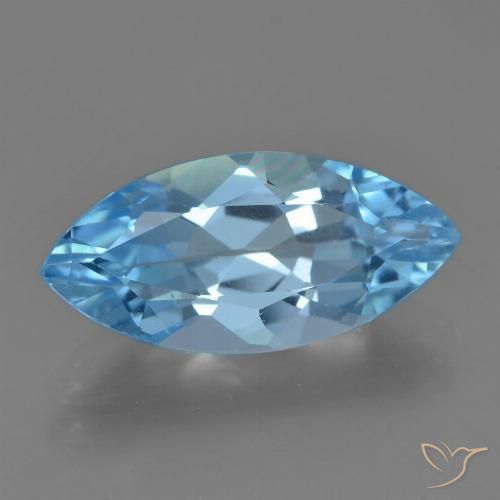 3.60ct 天然 天蓝 黄玉, 榄尖形, VS