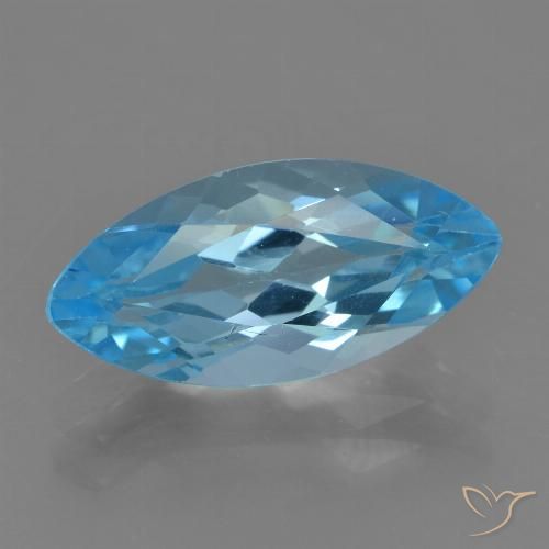 3.80ct 天然 瑞士蓝 黄玉, 榄尖形, VS