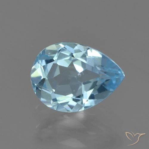 0.88ct 天然 天蓝 黄玉, 梨形, VS
