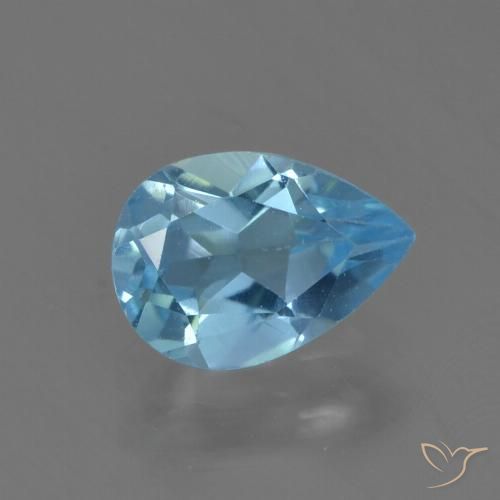 0.88ct 天然 瑞士蓝 黄玉, 梨形, VS